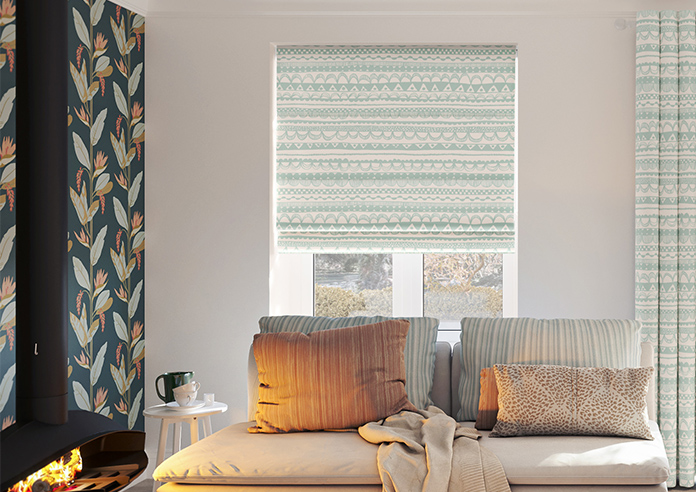 Bohemian, Crystal Blue - Twist&Fit Roman Blind - Image 3
